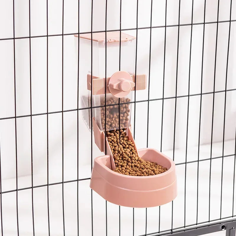 Pet Feeding Product For Puppy Cats Rabbit Birds - Automatic Cage Hanging Bowl, Water Bottle, Food Container Dispenser